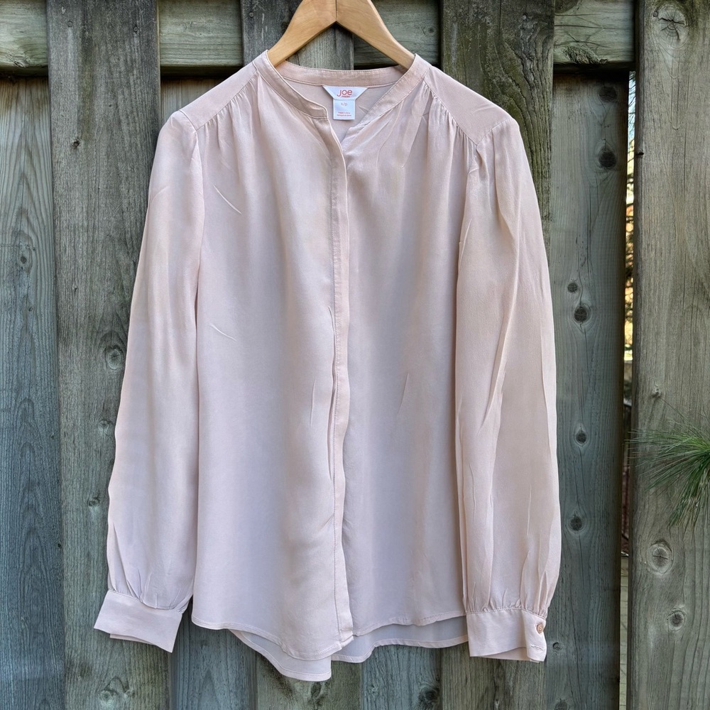 Women's Blush Pink Silk Blouse